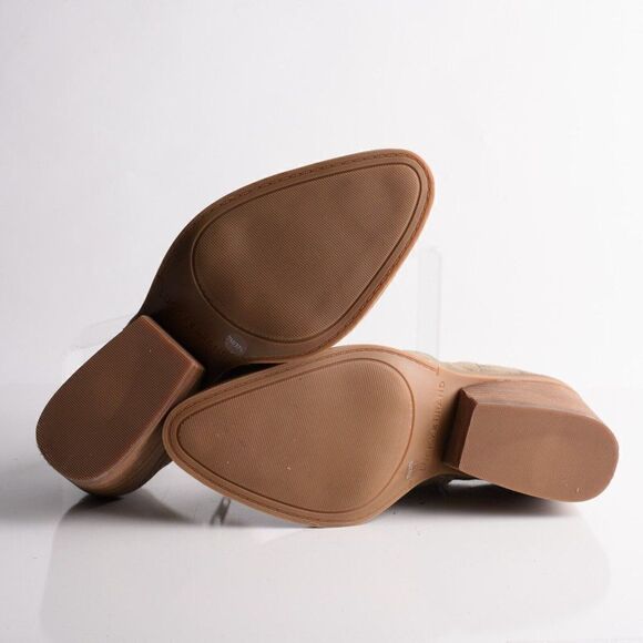 Lucky Brand Women Saucie Green Jupiter Heeled Booties Boots 7M Suede Leather New - Picture 8 of 9